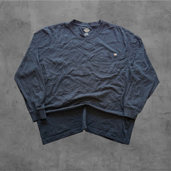 Vintage Dickies Mens Long Sleeve Pocket T Shirt Black XL Basic Workwear Size XL - Picture 1 of 6